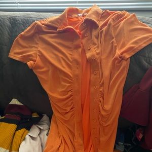Orange short sleeve dress